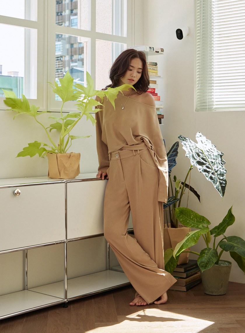 休閒短版連袖圓領上衣